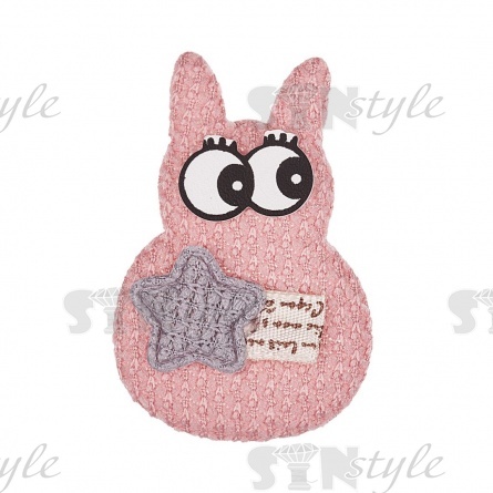 Аппликация 3D "Котик", цвет грязно-розовый, размер 40х60 мм фото 1