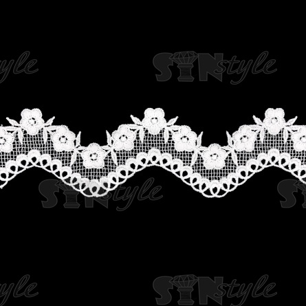 Кружево ажурное матовая нить, ширина 55 мм, цвет белый, намотка15 ярдов фото 2