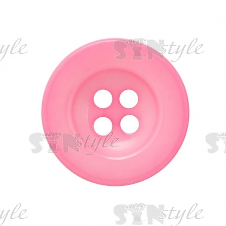 Пуговица пластиковая на четыре прокола, розовая, 34L фото 2