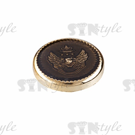 Пуговица пластиковая на ножке, размер 28L, цвет золотой+черный фото 3