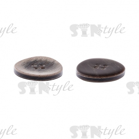 Пуговица пластиковая на четыре прокола, размер 54L, цвет серый с эффектом потёртости фото 3