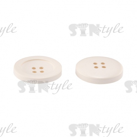 Пуговица пластиковая на четыре прокола, молочная, 48L фото 2