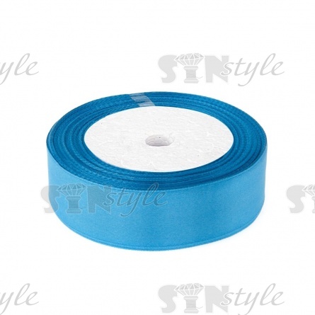 Декоративная лента атласная, ширина 25 мм, намотка 25 ярдов, цвет бирюзовый (№047) фото 3