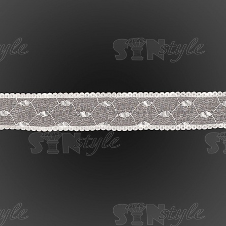 Декоративная лента капроновая, ширина 20 мм намотка 25 ярдов  цвет белый фото 3