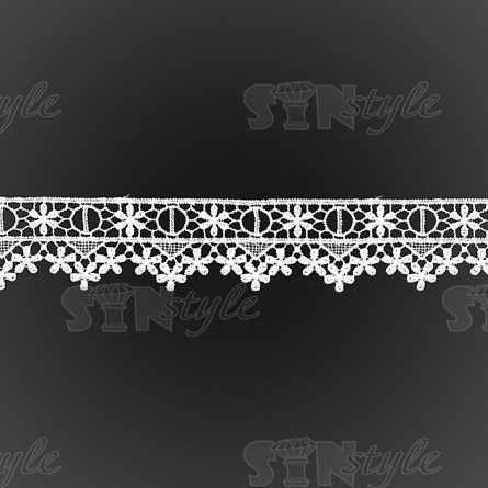 Кружево ажурное матовая нить, ширина 40 мм, цвет белый, намотка 15 ярдов фото 1