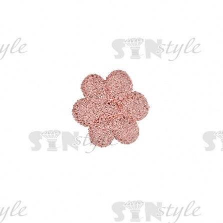 Аппликация 3D "Цветочек", диаметр 15 мм, цвет грязно-розовый фото 1