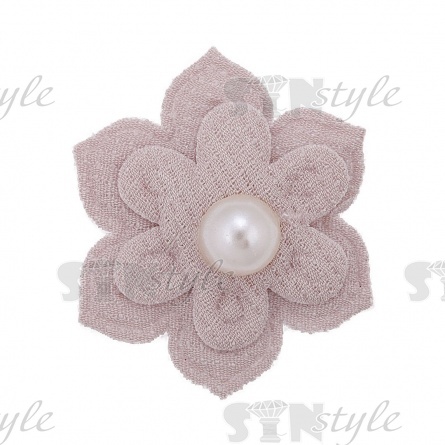 Аппликация 3D "Цветочек", цвет серый, размер 33 мм фото 1