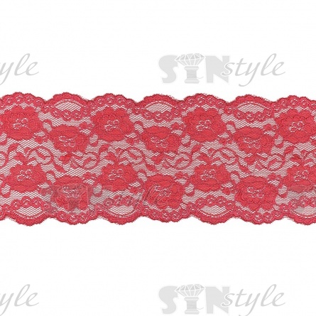 Кружево эластичное, ширина 160 мм, цвет бордовый, намотка 15 ярдов фото 2