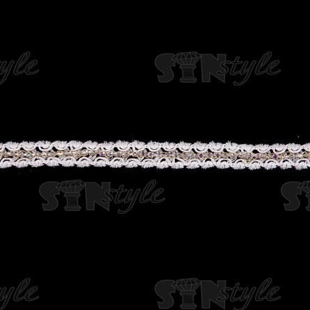 Тесьма отделочная со стразами, ширина 12 мм, цвет белый, стразы белые, намотка 15 ярдов фото 2