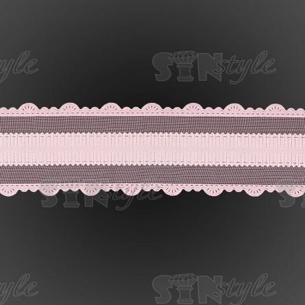 Лента капроновая с фигурной каймой, ширина 40 мм, намотка 25 ярдов, розовая  фото 3