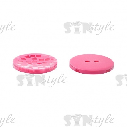 Пуговица пластиковая на два прокола, размер 60L, цвет розовый фото 3