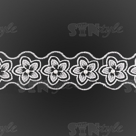 Цветочки из капроновой ленты, ширина 45 мм, намотка 20 ярдов, цвет белый (№7) фото 1