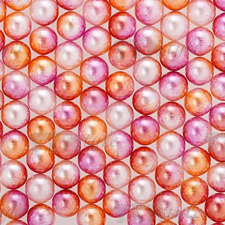 Бусины под жемчуг прибивные с градиентом, размер 5 мм, цвет грязно-розовый с оранжевым, вес 500 г  фото 2