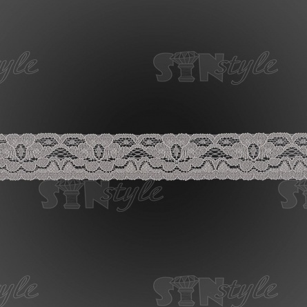 Кружево эластичное, ширина 25 мм, цвет белый, намотка 15 ярдов фото 1