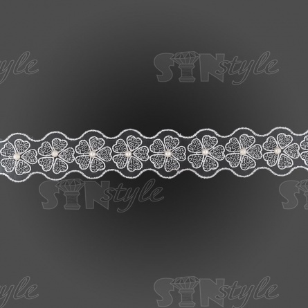 Цветочки из капроновой ленты, ширина 45 мм, намотка 20 ярдов, цвет белый (№7) фото 3