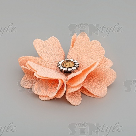Цветочки декоративные, цвет персиковый, размер 40 мм,  фото 2