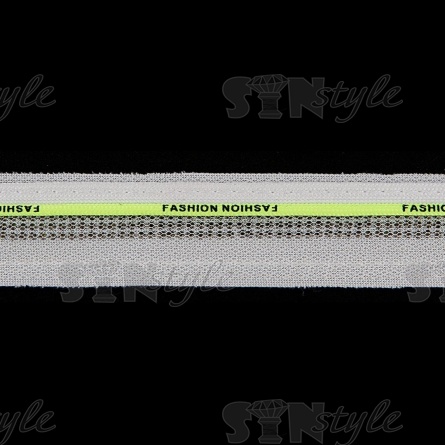 Декоративная тесьма отделочная лампасная со стразами, цвет белый+зеленый, ширина 30 мм, намотка 50 ярдов фото 3