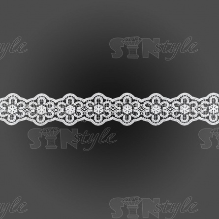 Кружево ажурное матовая нить, цвет белый, намотка 15 ярдов, ширина 60 мм фото 2