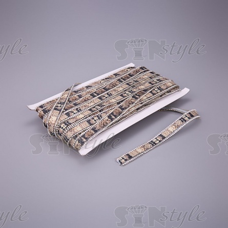 Лента декоративная со стразами на термоклеевой основе, ширина 15 мм, намотка 20 Y фото 3