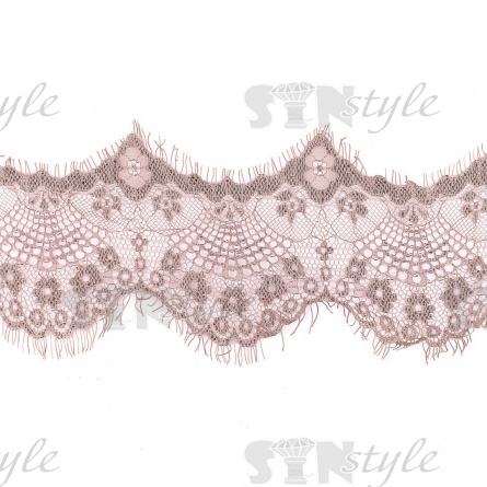 Кружево "Французское", ширина 115 мм, цвет грязно-розовый-1, намотка 3 метра, 10 шт/уп, (E02) фото 1