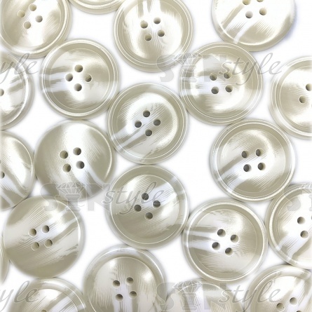 Пуговица пластиковая на четыре прокола, размер 40L, цвет шампань фото 3