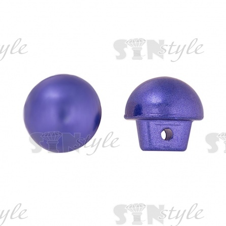 Пуговица пластиковая на ножке, в форме полусферы, фиолетового цвета, размер 18L фото 1