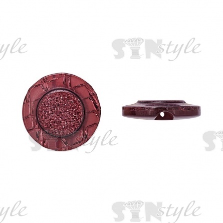 Пуговица пластиковая на полуножке, размер 34L, цвет грязно-розовый с блестками фото 1