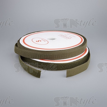 Лента "Контакт" (Липучка), ширина 30 мм, цвет хаки, рулон 25 метров, комплект из двух рулонов фото 1