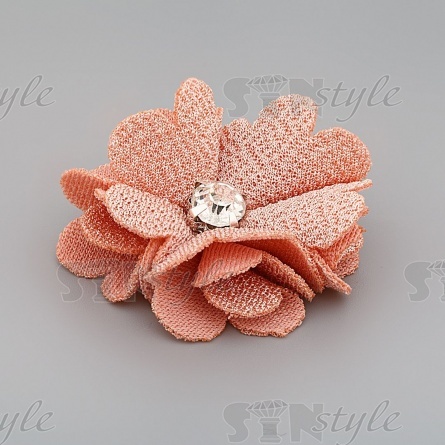 Цветочки декоративные, цвет персиковый, размер 40 мм, фото 2