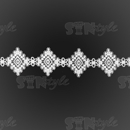 Кружево ажурное матовая нить, цвет белый, намотка 15 ярдов, ширина 55 мм фото 1