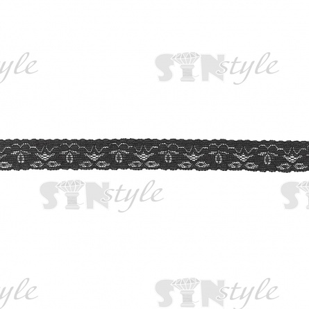 Кружево эластичное, ширина 25 мм, цвет черный, намотка 30 ярдов фото 1