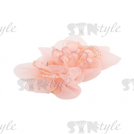 Аппликация с элементами из бисера, цвет розовый, размер 70х50 мм фото 2