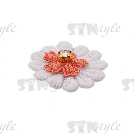 Аппликация 3D "Цветочек", цвет белый, размер 25 мм фото 2