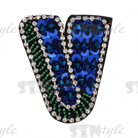 Аппликация с элементами из бисера и страз "LOVE", высота 60 мм фото 4