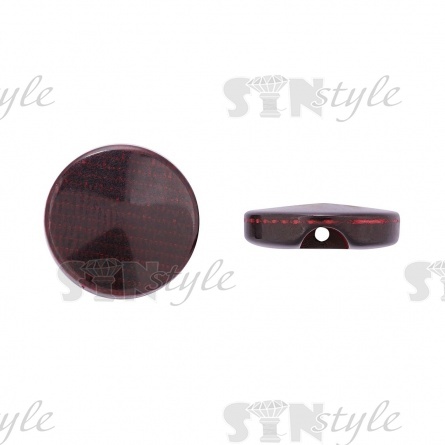 Пуговица пластиковая на полуножке, размер 20L, цвет бордовый с блестками фото 1