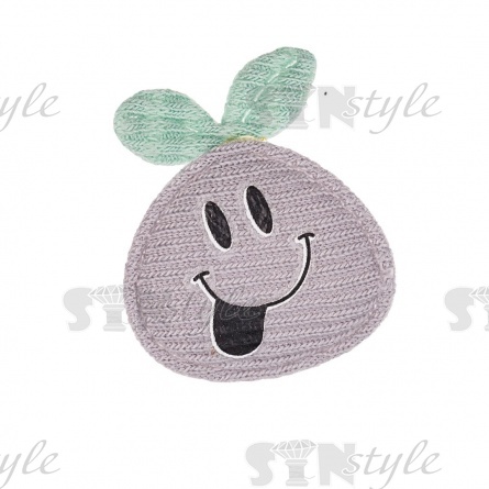 Аппликация 3D "Яблочко", цвет серый, размер 25х30 мм фото 1