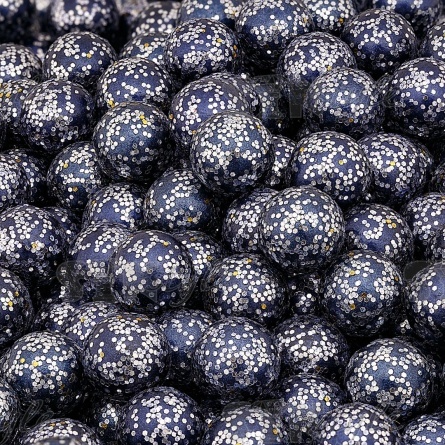 Бусины под жемчуг прибивные с серебряным напылением, размер 5 мм, цвет темно-синий, вес 500 г  фото 3