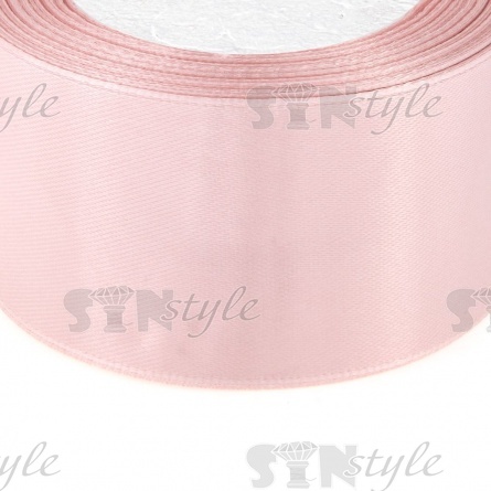 Декоративная лента атласная, ширина 50 мм, длина 25 ярдов, цвет светло-пыльно-розовый (№041) фото 2