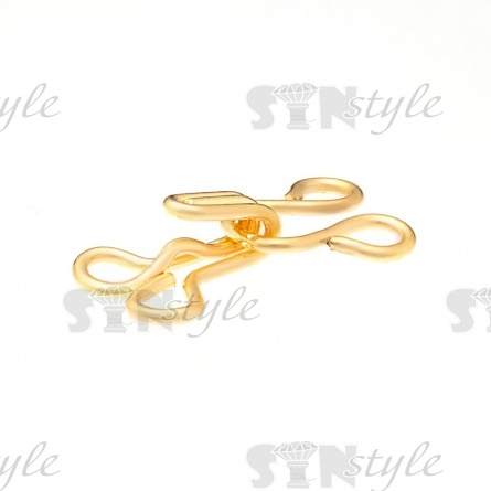 Крючки плательные, размер 3, цвет золотой, 24 пары на пластине фото 2