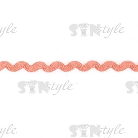 Декоративная тесьма вьюнок, ширина 8 мм, намотка 15 ярдов, цвет персиковый (№66) фото 1