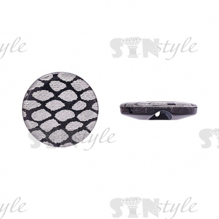 Пуговица пластиковая на полуножке, размер 24L, форма круглая, цвет серый фото 1