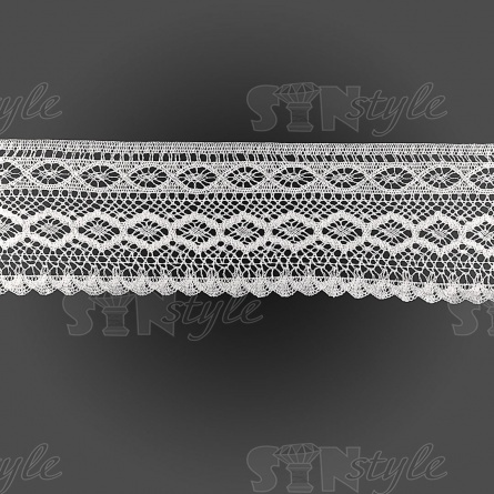 Кружево вязаное плетеное, ширина 130 мм, цвет белый, намотка 15 ярдов фото 2