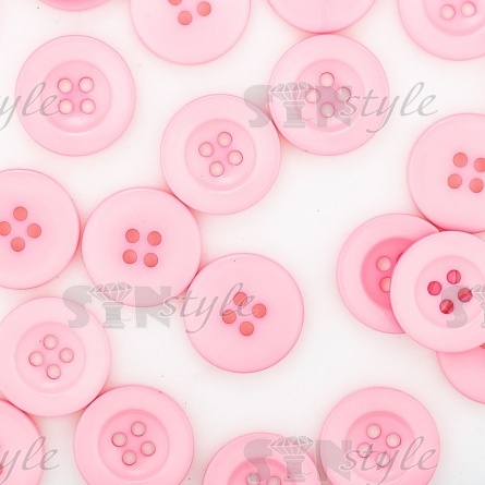 Пуговица пластиковая на четыре прокола, розовая, 34L фото 4