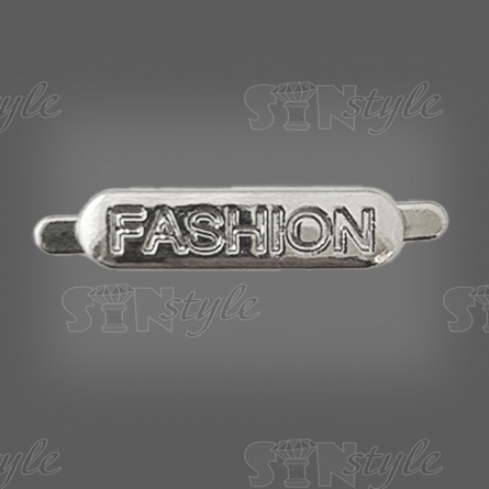 Брошь металлическая, крепление усики, размер 20 мм х 5 мм, цвет темный никель фото 1