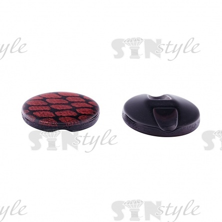 Пуговица пластиковая на полуножке, размер 24L, форма круглая, цвет коричневый  фото 2