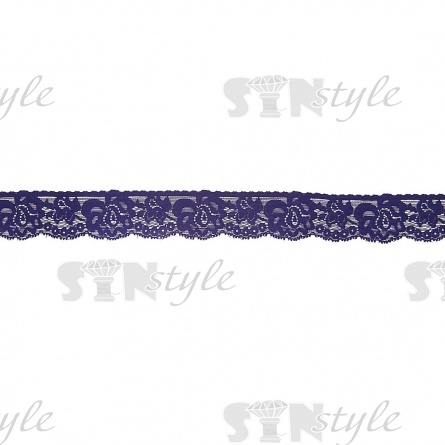 Кружево эластичное, ширина 40 мм, цвет темно-синий, намотка 30 ярдов фото 1