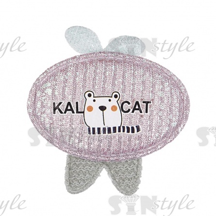 Аппликация 3D "Котик", цвет серый, размер 40х40 мм фото 1