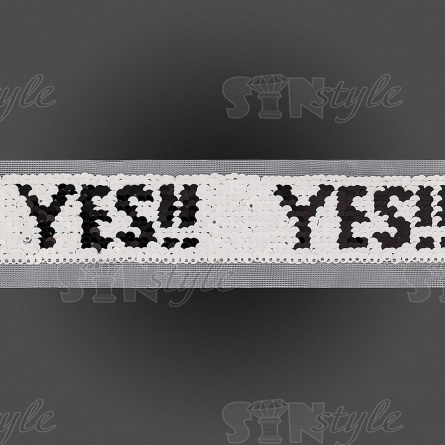 Тесьма на сетке, расшитая пайетками, ширина 42 мм, цвет розовый+черный, рулон 14 ярдов фото 3