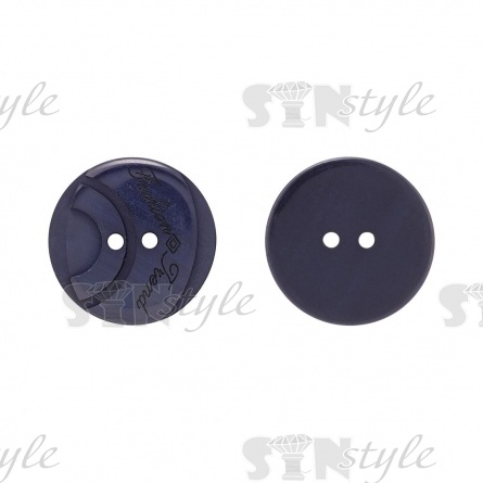 Пуговица пластиковая на два прокола, размер 40L. цвет темно-синий фото 2
