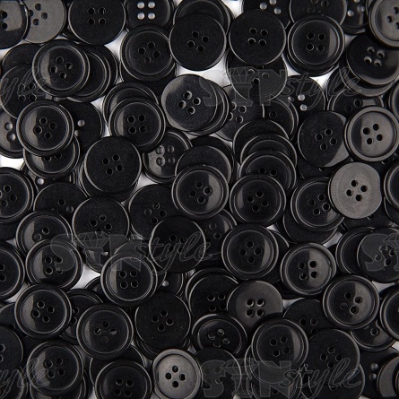 Пуговица пластиковая на четыре прокола, размер 32L, цвет черный фото 3